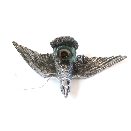 85 - Original 1930s Desmo signed chrome plated bird in flight car hood mascot.