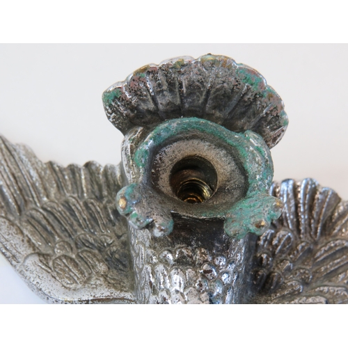 85 - Original 1930s Desmo signed chrome plated bird in flight car hood mascot.