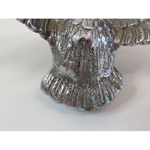 85 - Original 1930s Desmo signed chrome plated bird in flight car hood mascot.