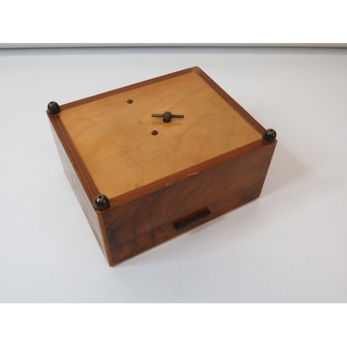 90 - Vintage wooden marquetry inlaid musical cigarette dispenser box and wooden musical ballerina jewelle... 