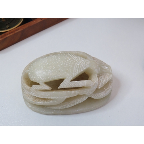 92 - Assorted collectables including carved Black Forest bear, soapstone scarab beetle, vintage Railway a... 