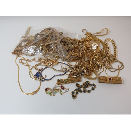 77 - 2kg of gold tone costume jewellery.