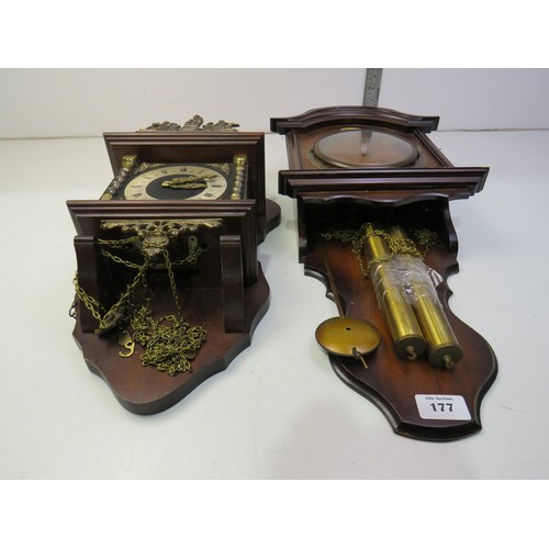 177 - Two pendulum wall clocks
