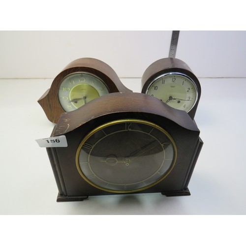 186 - Three mantle clocks