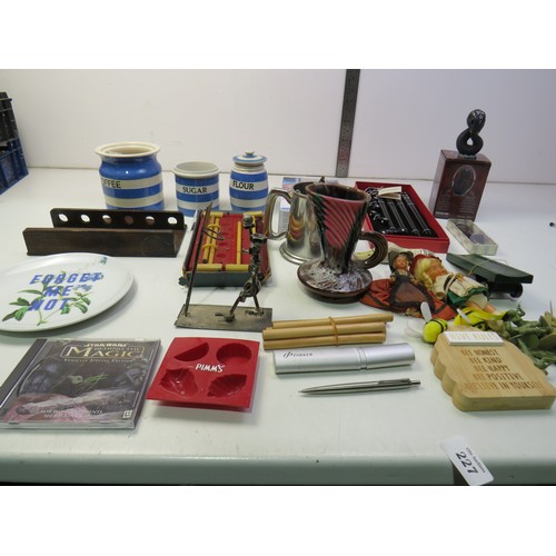 227 - Box of miscellaneous items including TG Green, pipe stand etc