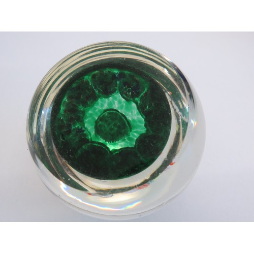 69 - Whitefriars lens cut Millefiori canes paperweight and Millefiori glass paperweight.