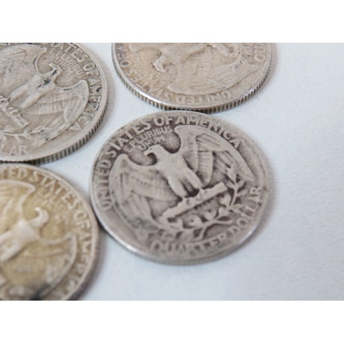 41B - Four USA silver Washington Quarter dollars 90% silver