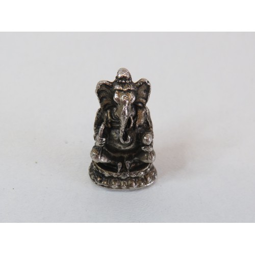 41C - Indian silvered Ganesha statue and a wood chinese carving