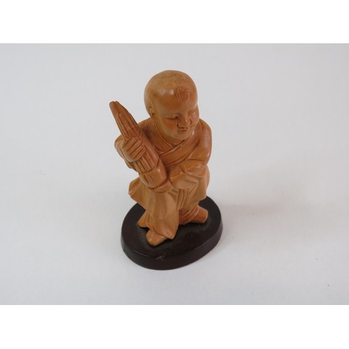 41C - Indian silvered Ganesha statue and a wood chinese carving