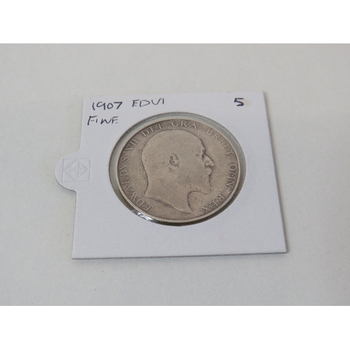 49 - 1907 Edward VII silver Half Crown.