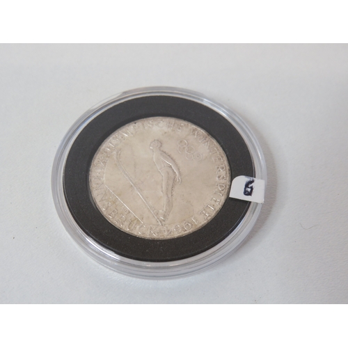 50 - Republic of Austria 1964 silver 50 Shillings 900% fine silver - Winter Olympics.