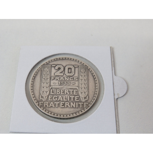 54 - France 20 Francs Turin 1933 silver coin, 20g.