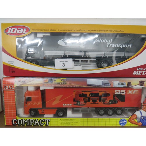 3 - Two boxed Joal trucks to include DAF 95 XF and Mercedes Actros