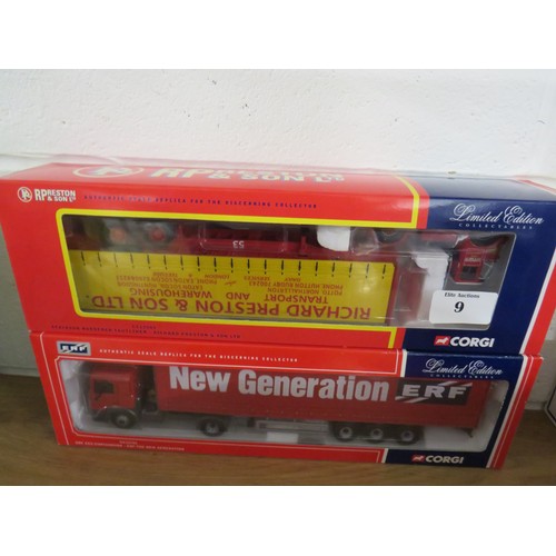 9 - Two boxed Corgi Limited Edition trucks to include ERF and R Preston & Son