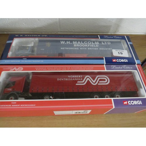 19 - Two boxed Corgi Limited Edition trucks to include W.H Malcolm and Norbert Dentressngle