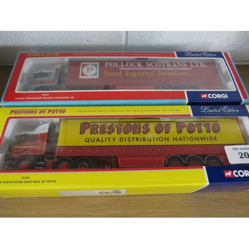 20 - Two boxed Corgi Limited Edition trucks to include Prestons of Potto and Pollock