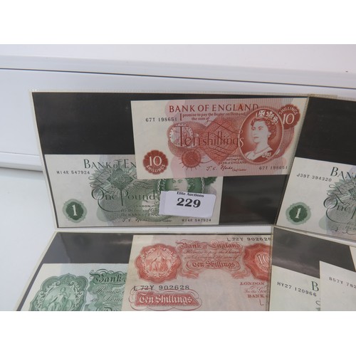 Nine Ten Shilling and One Pound notes