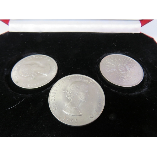 Red mint case and contents including coins and notes