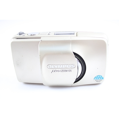 487 - Olympus MJU Zoom 105 Compact Film Camera Working w/ 38-105mm Lens