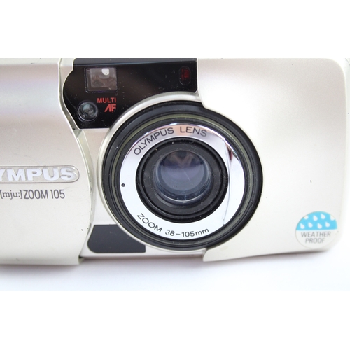 487 - Olympus MJU Zoom 105 Compact Film Camera Working w/ 38-105mm Lens