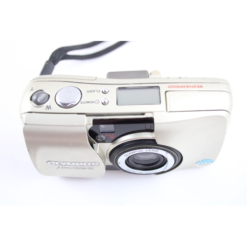 487 - Olympus MJU Zoom 105 Compact Film Camera Working w/ 38-105mm Lens