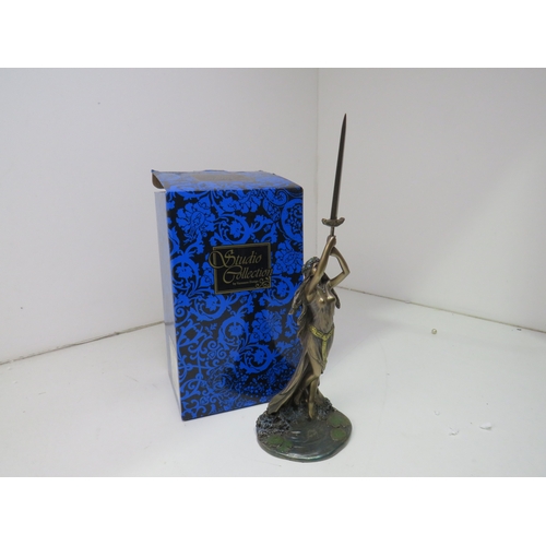 132 - Nemesis Now Lady of the Lake and Excalibur, boxed.