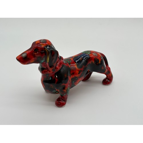 100A - Anita Harris Dachshund dog- signed in gold
