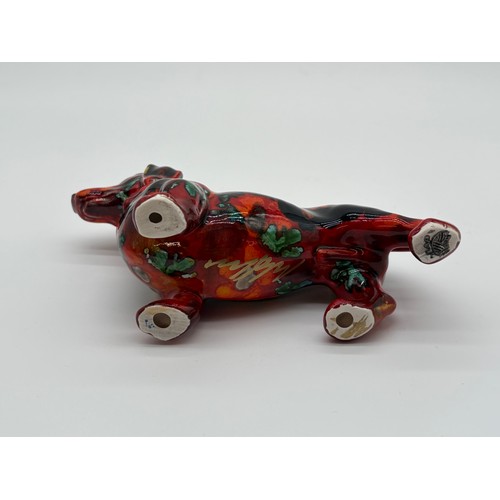 100A - Anita Harris Dachshund dog- signed in gold