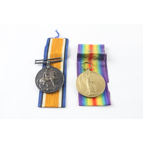 1 - WW1 Medal Pair Named- DM2-208164 Pte B.S Bamkins ASC