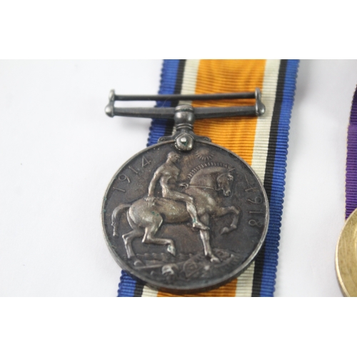 1 - WW1 Medal Pair Named- DM2-208164 Pte B.S Bamkins ASC