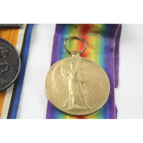 1 - WW1 Medal Pair Named- DM2-208164 Pte B.S Bamkins ASC