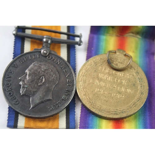1 - WW1 Medal Pair Named- DM2-208164 Pte B.S Bamkins ASC