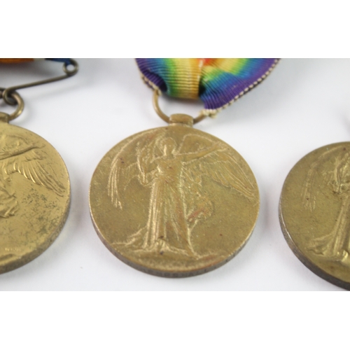 10 - WW1 Victory Medals To Pte Hempshall Linc R, Pte Barber Y+L R & Rubbed Off Name