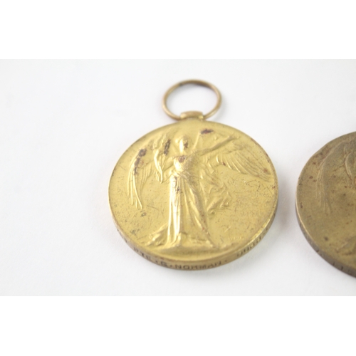 18 - WW1 Victory Medals To S.Lt Wallace RNR, Pte Norman Durh L.I & Pte Bridger Suss R