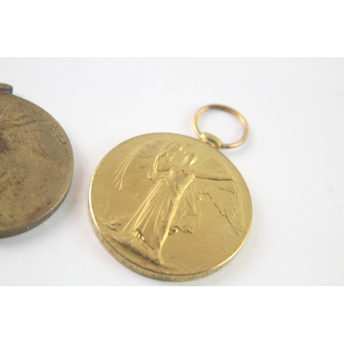 18 - WW1 Victory Medals To S.Lt Wallace RNR, Pte Norman Durh L.I & Pte Bridger Suss R
