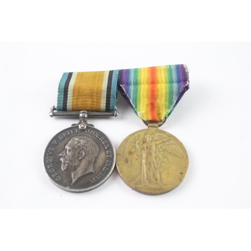 19 - Mounted WW1 Medal Pair Named- 406259  Dvr A. Taylor R.E