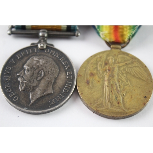 19 - Mounted WW1 Medal Pair Named- 406259  Dvr A. Taylor R.E