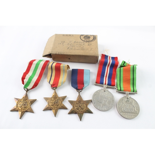23 - Boxed WW2 Army Italy & Africa Star Medal Group