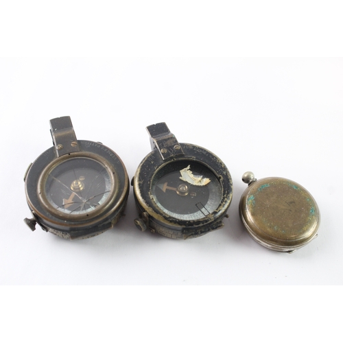 25 - WW1 Military Compass Collection Needs Repair Inc 1915,1918 & 1917 Dated