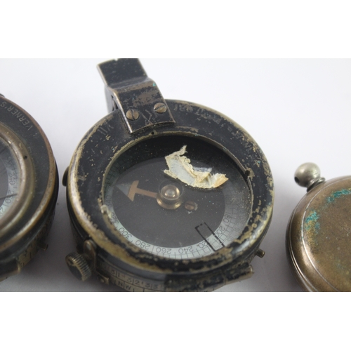 25 - WW1 Military Compass Collection Needs Repair Inc 1915,1918 & 1917 Dated
