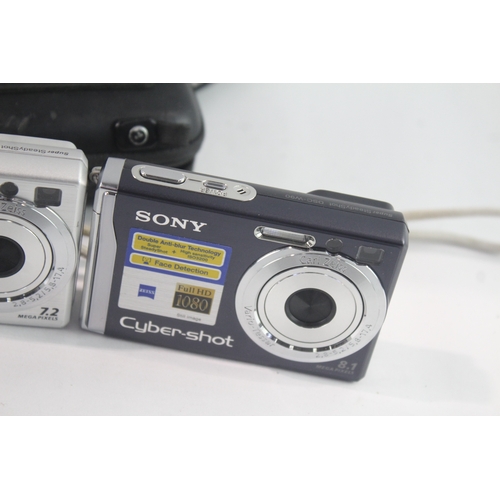 27 - Digital Compact Cameras Working Inc Sony W80, W130 & W90 x 3