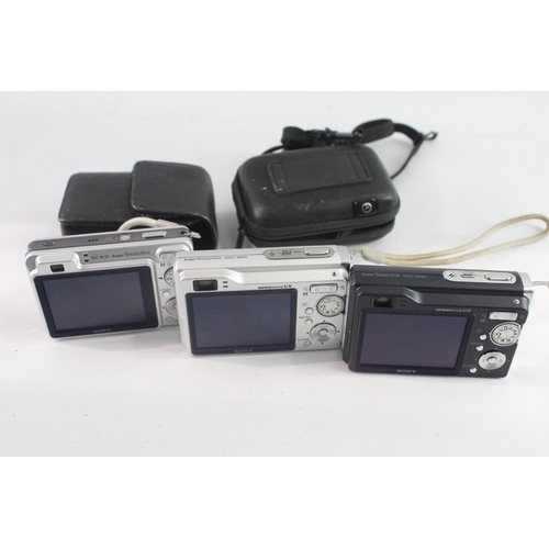 27 - Digital Compact Cameras Working Inc Sony W80, W130 & W90 x 3