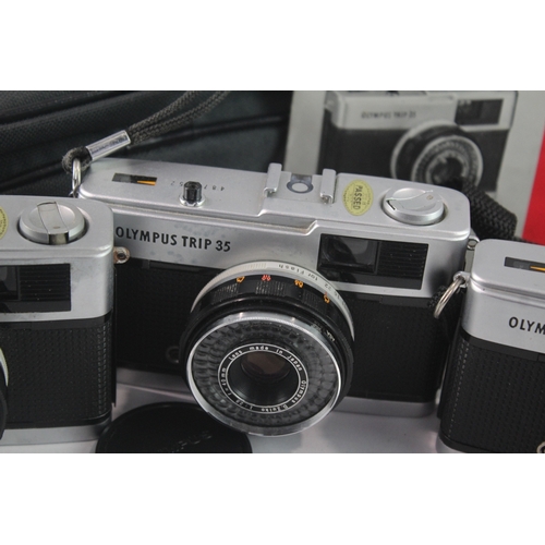 29 - Compact Point & Shoot Film Cameras Inc Olympus Trip 35 Working x 3