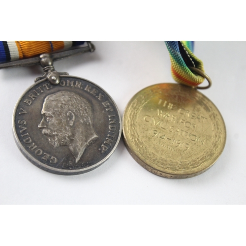 3 - WW1 Medal Pair Named- M.340367 Pte W. Clarke ASC