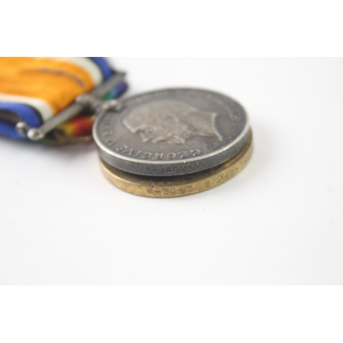 3 - WW1 Medal Pair Named- M.340367 Pte W. Clarke ASC