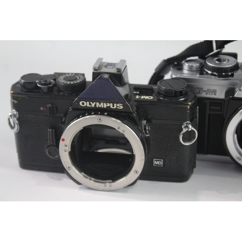 30 - SLR Film Cameras Working Inc Olympus, Canon & Minolta Etc Bodies Only x 3