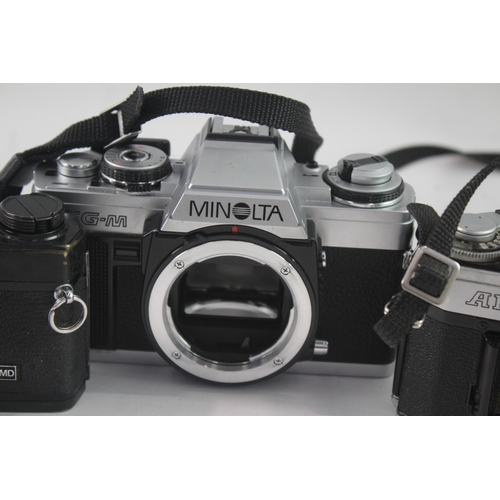 30 - SLR Film Cameras Working Inc Olympus, Canon & Minolta Etc Bodies Only x 3