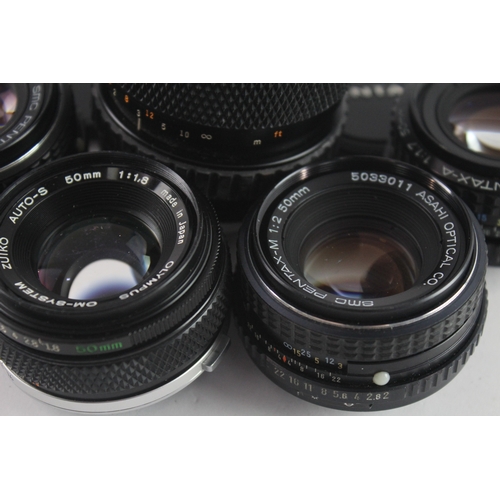 33 - Manual Focus Camera Lenses Working Inc Olympus & Pentax Etc x 5