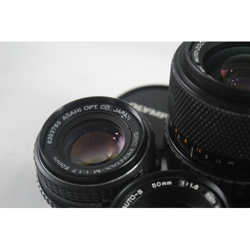 33 - Manual Focus Camera Lenses Working Inc Olympus & Pentax Etc x 5