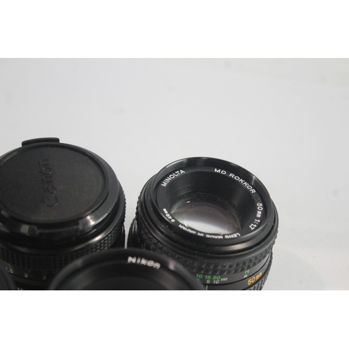 34 - Manual Focus Camera Lenses Working Inc Minolta, Canon & Nikon Etc x 5